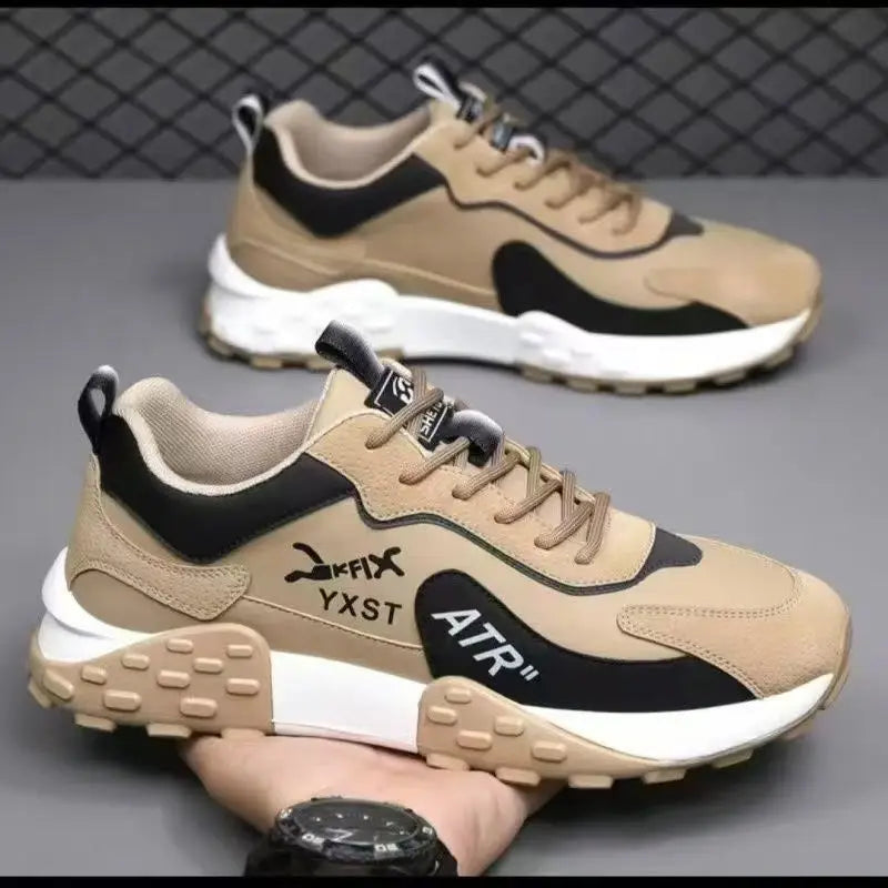 New Men's Shoes for Spring and Autumn One Foot on Men's Thick Soled Shoes Height Increasing Casual Sports Shoes Trendy Autumn