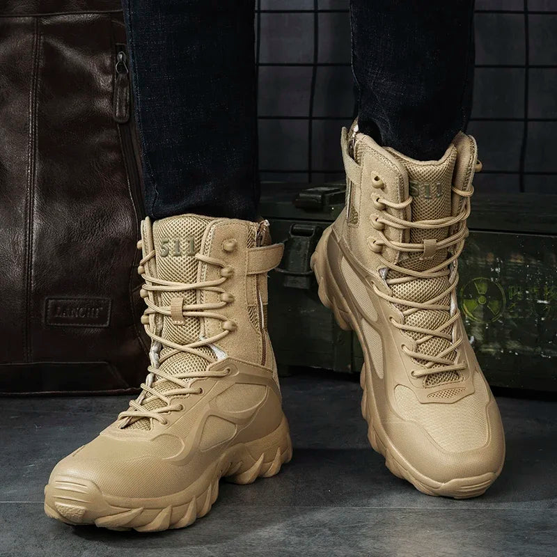 Winter Combat Training Boots Work Shoes Lightweight Mesh Breathable Military Tactical Boots 34-48 Plus Size Outdoor Hiking Boots