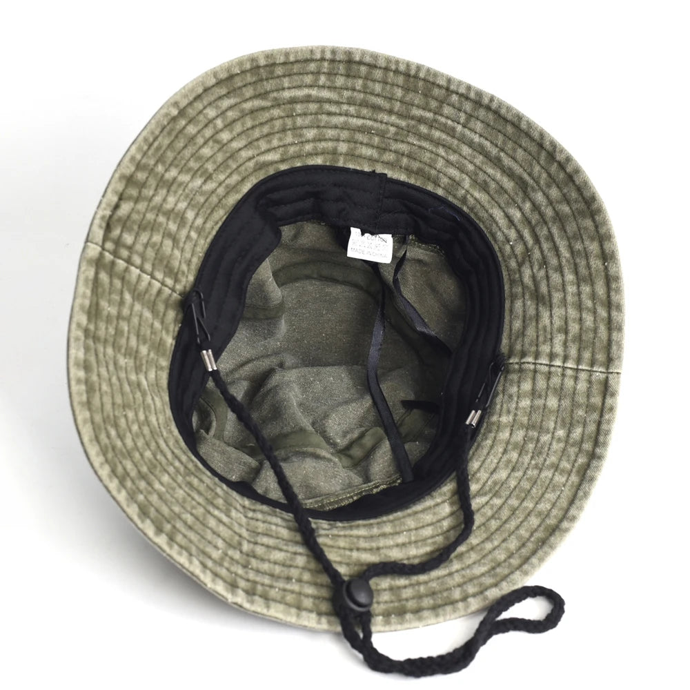 Washed Cotton Bucket Hats Spring Summer Men Women Panama Hat Fishing Hunting Cap Sun Caps Outdoor Sun Hat