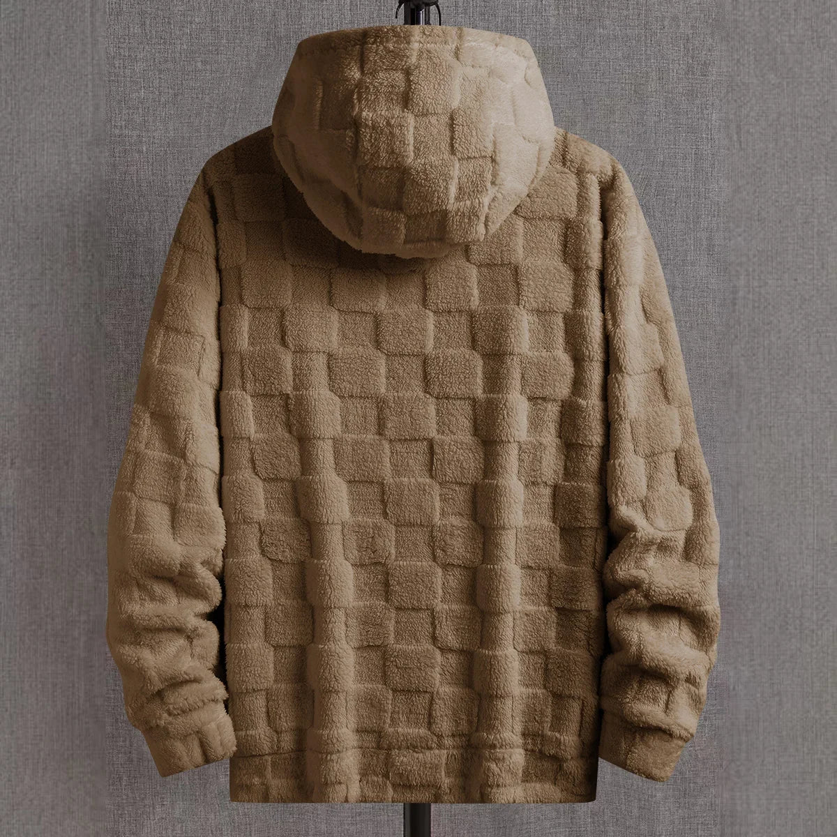 Men's autumn and winter thickened hooded sweatshirt, fashionable cut, suitable for daily outings, sports, shopping, travel