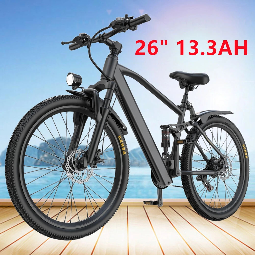Adults Electric Bicycle, 26" 24" Electric Mountain Bike 600W Peak Motor Ebike 23.9Mph 10.3AH 13.3AH Electric E Bike for Adults