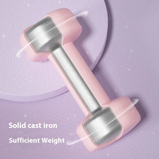 Women's 1/2kg Cast Iron Matte Free Weights Colorful Plastic Coated Jumping Exercise Yoga Fitness Dumbbells Small Home Fitness