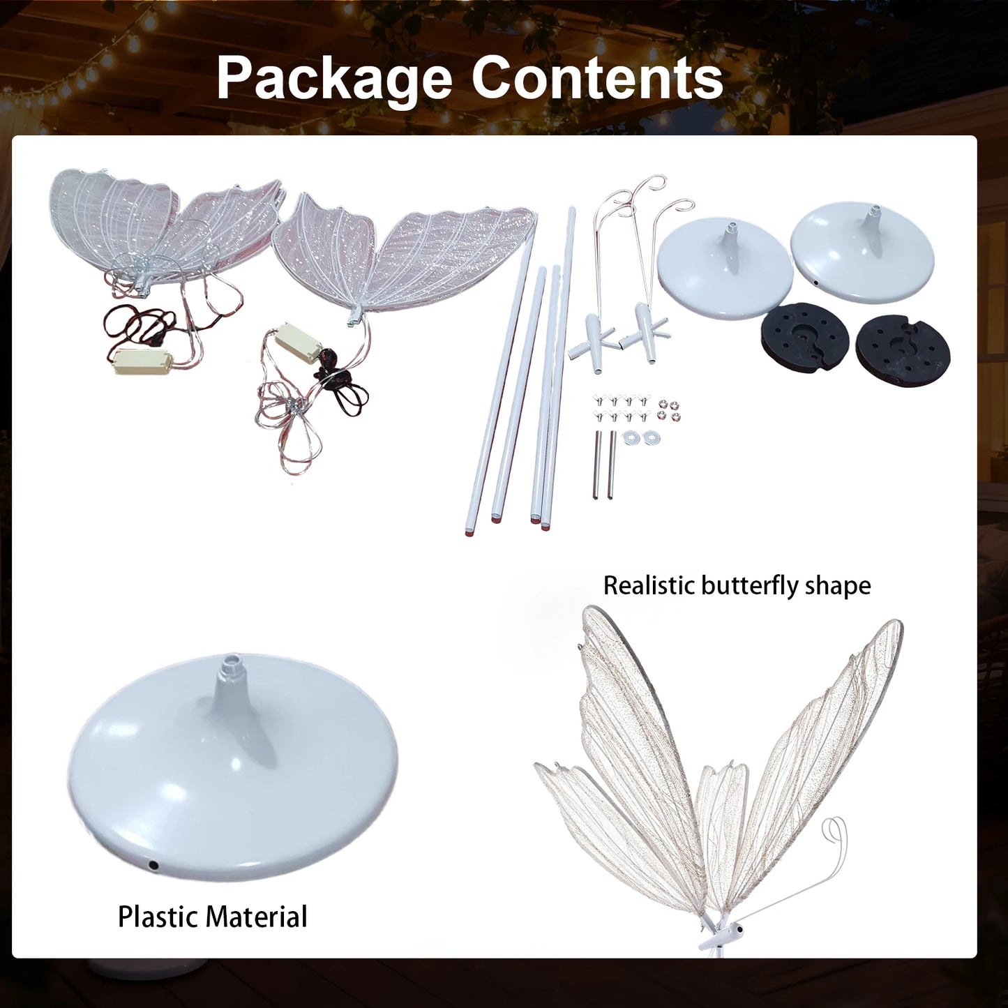 2pc LED Butterfly, Creative Lighting Wedding Floor Lamps, Romantic Butterfly Ceiling Light Decoration Props for Wedding Party