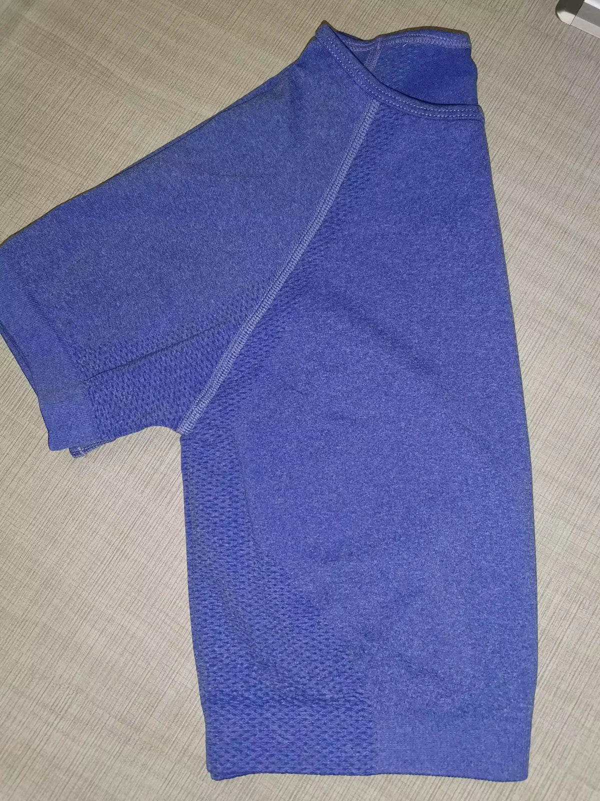 Women's Knitted Seamless Running Sports Short Sleeve Top Fitness Yoga Wear