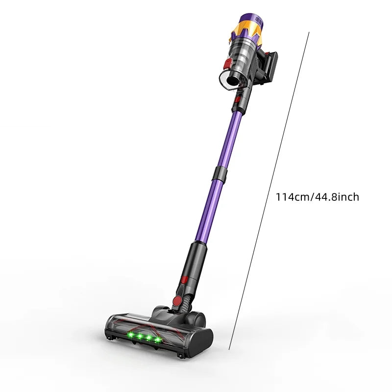 Cordless Handheld Vacuum Cleaner V18 Purple,45KPA,Touch Screen,Smart Dust Sensor, for Home Bed Carpet Clean 1.2L