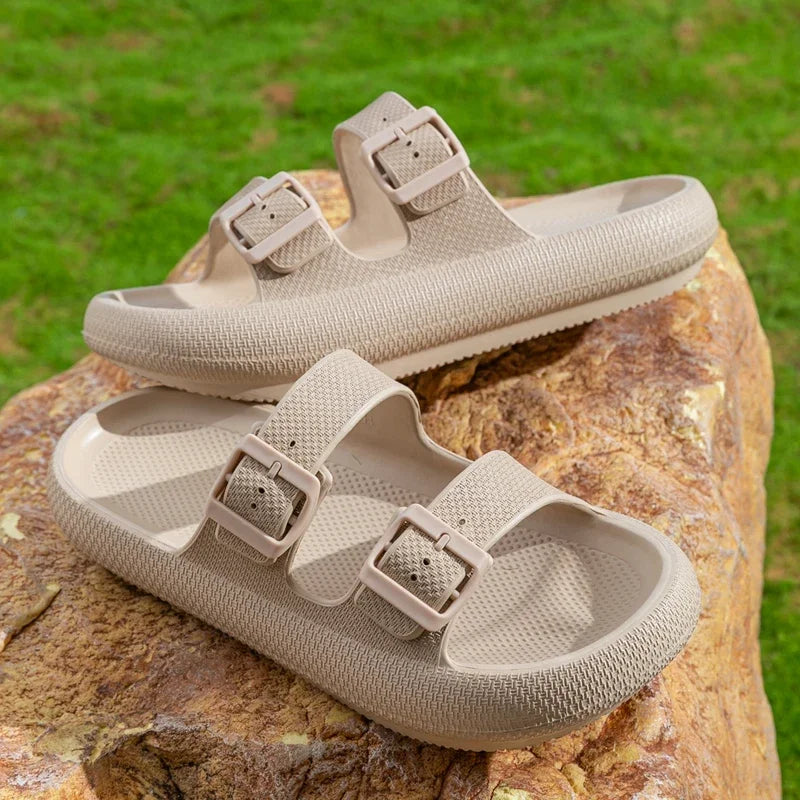Men's Lightweight Open-Toe Slide Sandals Non-Slip Bathroom Flip Flops with Comfortable Arch Support,Trendy Casual Summer Shoes