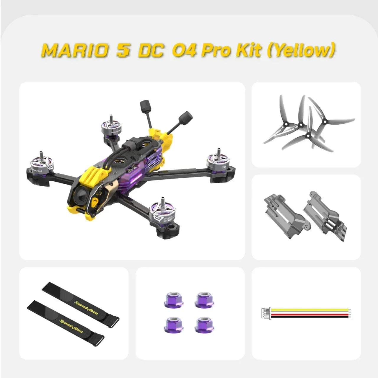 SpeedyBee Mario 5 FPV 5-Inch Drone with 6S-Lipo pro Air Unit DC/XH O4 2306.5 pro 1880KV Motor F405 V4 55A Stack Bee Storm RC