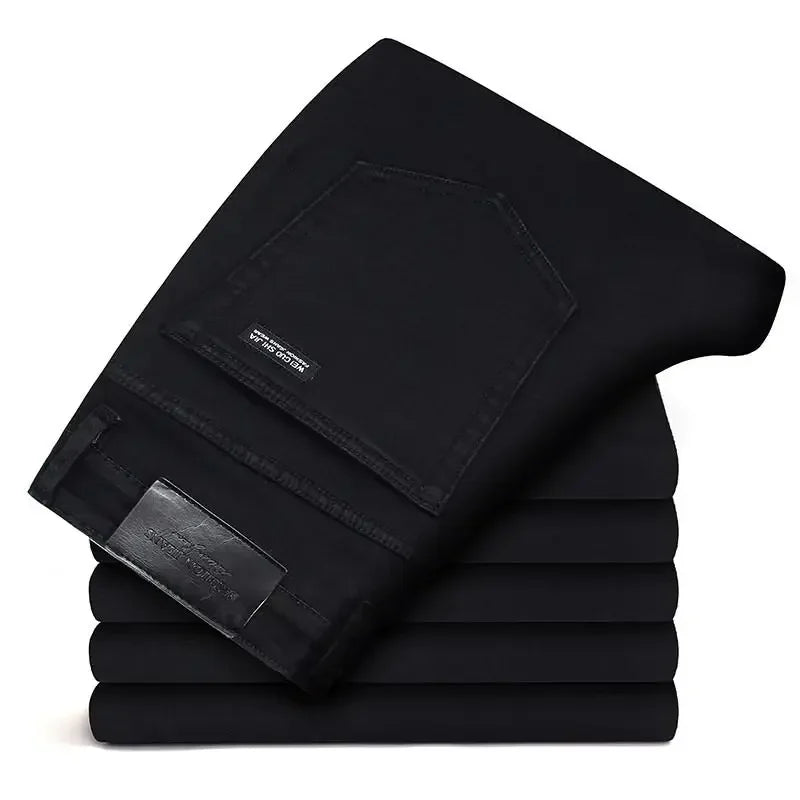 Spring Autumn Men Classic Fashion Brand Jeans Homme Man Soft Stretch Black Biker Masculino Denim Trousers Mens Pants Overalls
