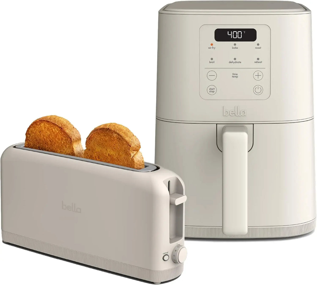 Slim 2-Slice Toaster & 4Qt Air Fryer, 6 Preset Modes, Compact Kitchen Combo
