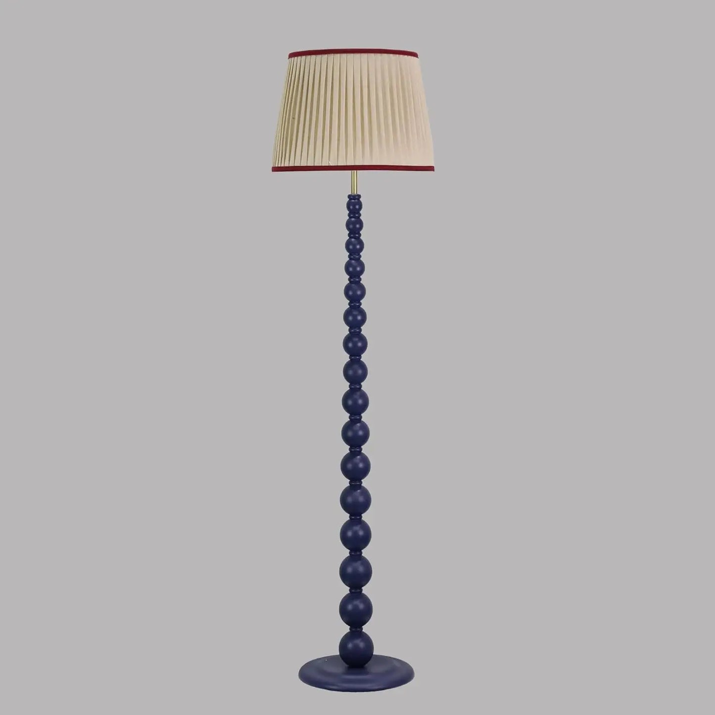 Modern Floor Lamp, Navy Wood Base, Pull Chain Switch, 14x14x59 Inch, Farmhouse Style for Living Room, Bedroom, Office