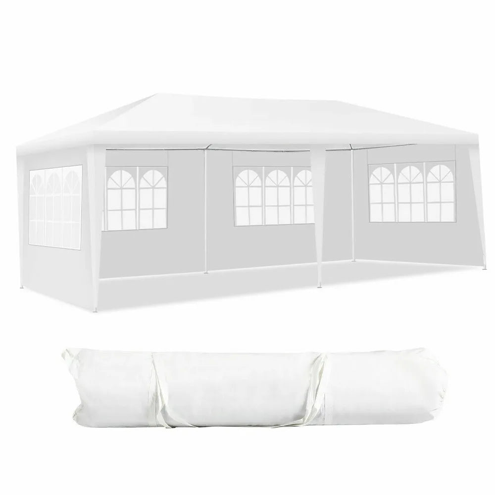 Outdoor 10'x20' Canopy Tent Heavy Duty Wedding Party Tent W/4 Sidewalls & Window