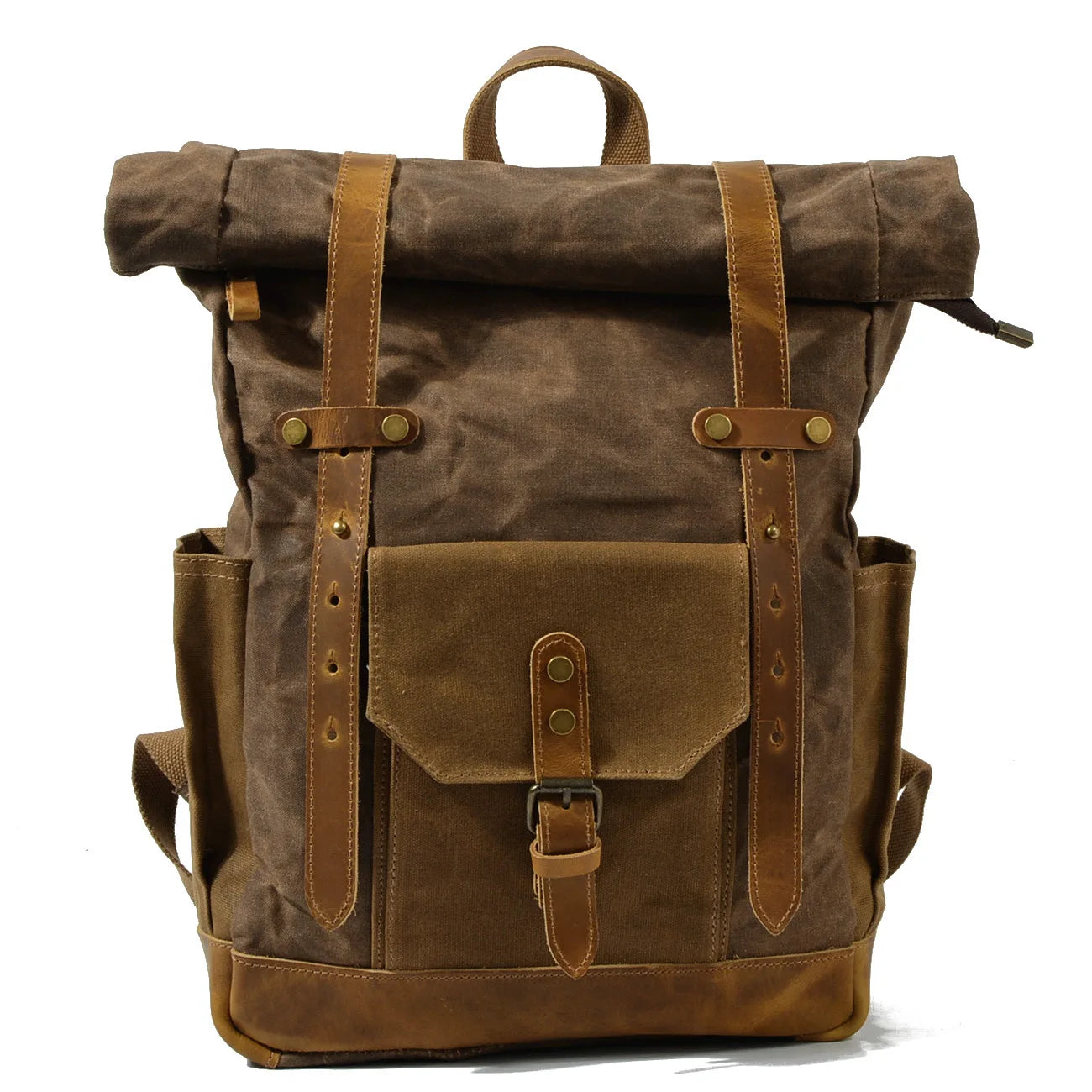 Luxury Vintage Canvas Backpacks for Men Oil Wax Canvas Leather Travel Backpack Large Waterproof Daypacks Retro Bagpack