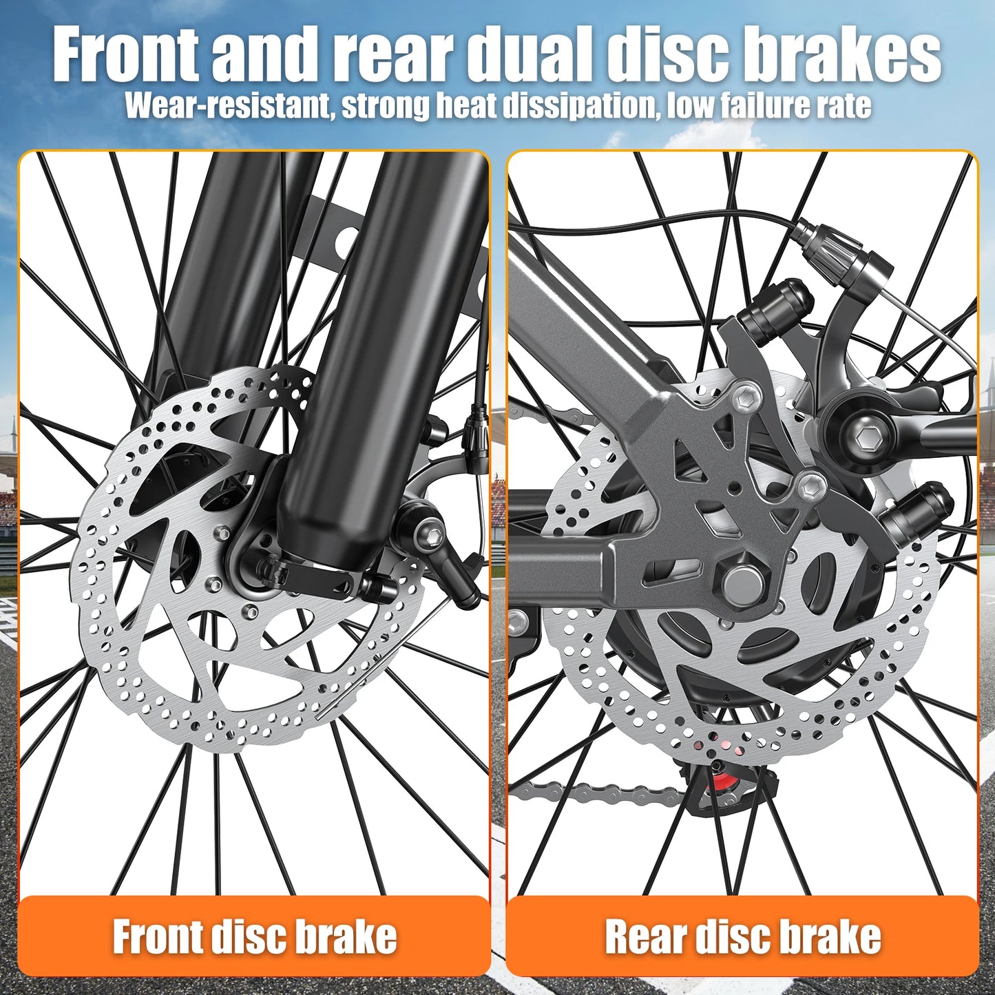 Electric Bike 26" Peak 750W 20Mph 7-Speed Front Ebike Suspension With Break Lcd Display Electric Bicycle For Adult