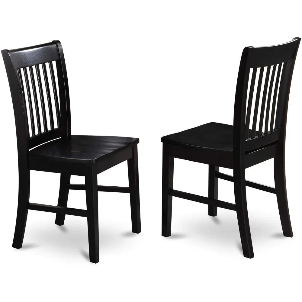 DUNO6-BLK-W 6 Piece Kitchen Table & Chairs Set Contains a Rectangle Dining Table and 4 Dining Room Chairs with a Bench, 36x60 I