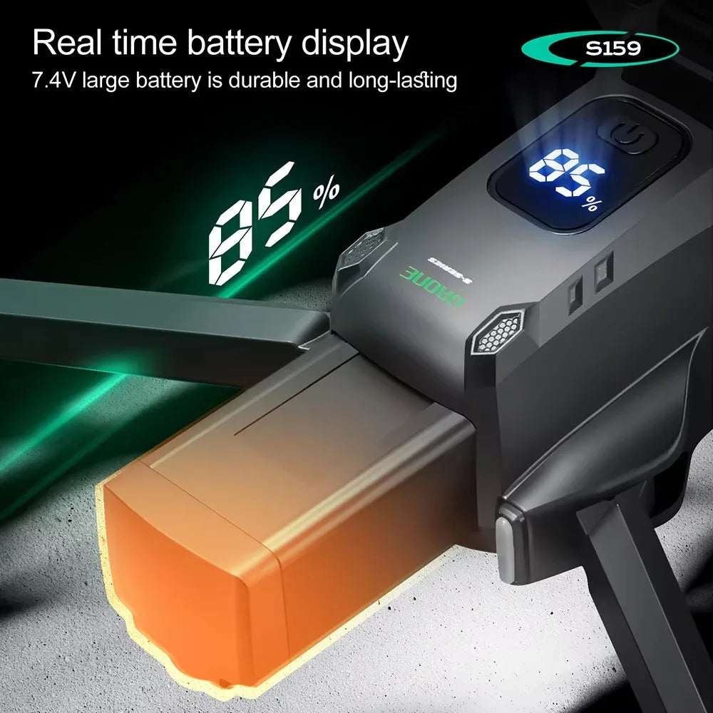 S159 GPS Drone Professional 360° Obstacle Avoidance Brushless 8K HD Dual Camera With Screen 5G WIFI FPV Dron Foldable Quadcopter