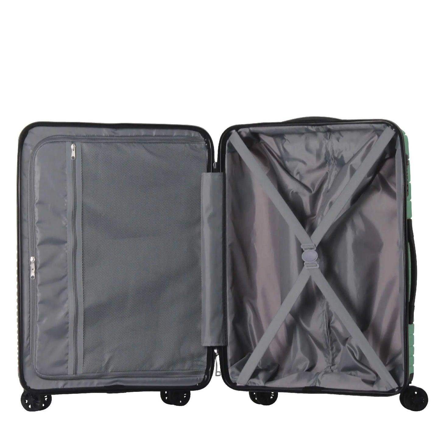 3 Piece Luggage Set Hardshell Spinner Suitcase TSA Lock Lightweight 20 24 28 Inch Green for Travel Business Trip with 360 Wheels