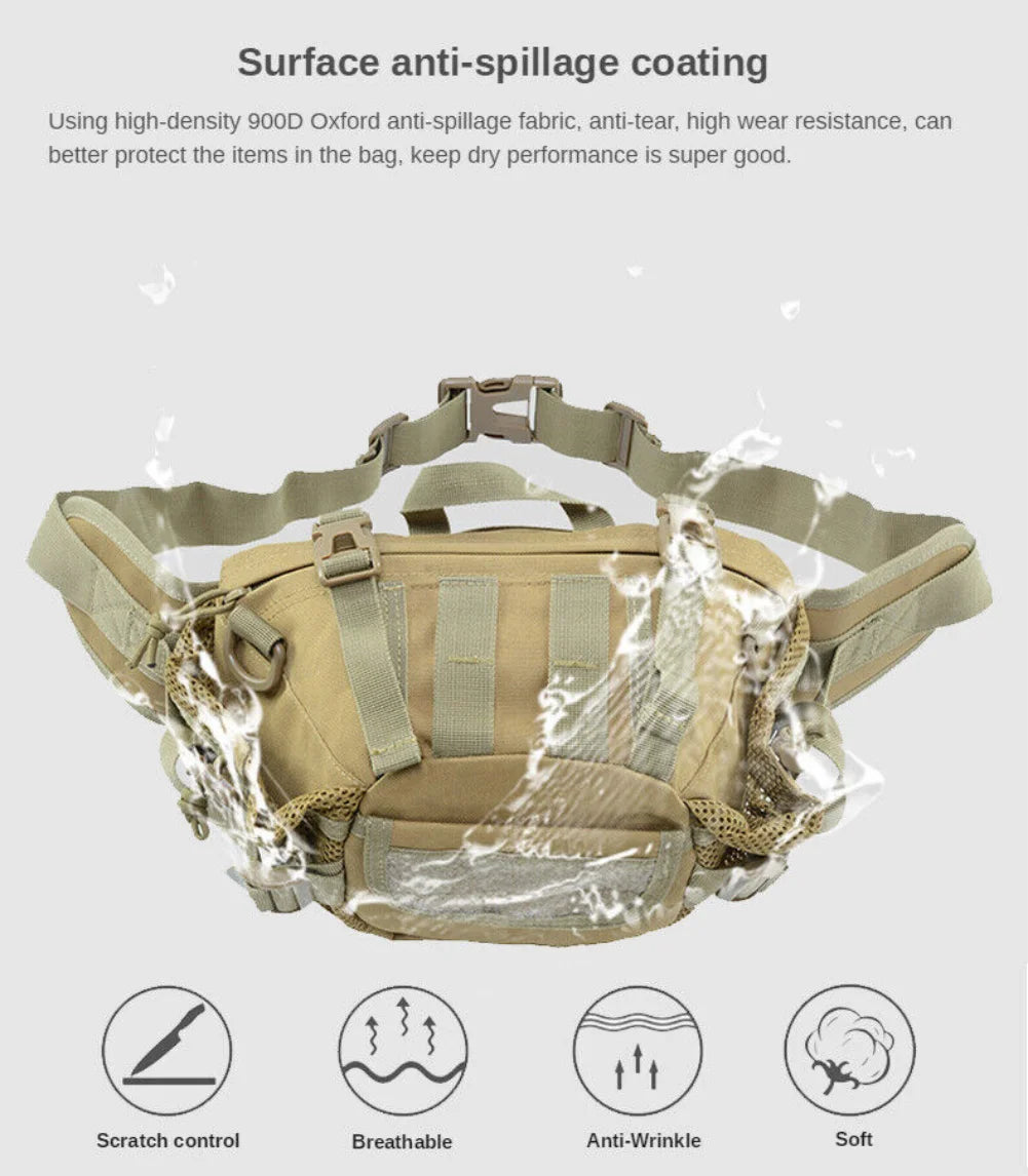 Mens Tactical Military Sling Chest Bag Crossbody Molle Shoulder Waist Belt Pack with Multiple Pockets Hunting Bag