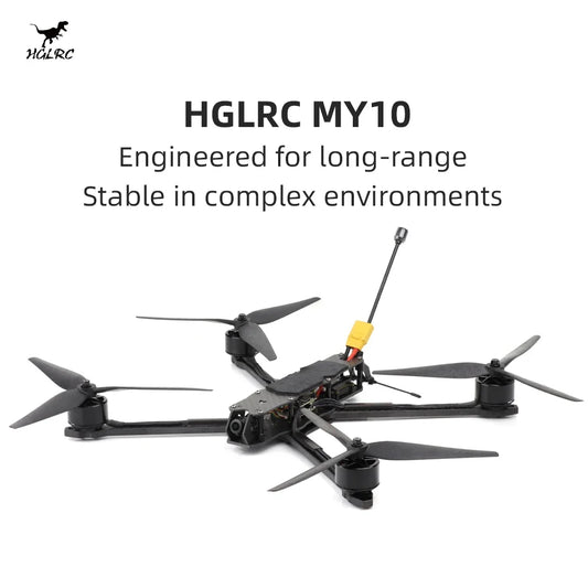 HGLRC MY10 FPV Drone Long Range Analog Quadcopter - F405 60A 5.8G 2.5W VTX 3215 900KV 6S LiPo RC Parts