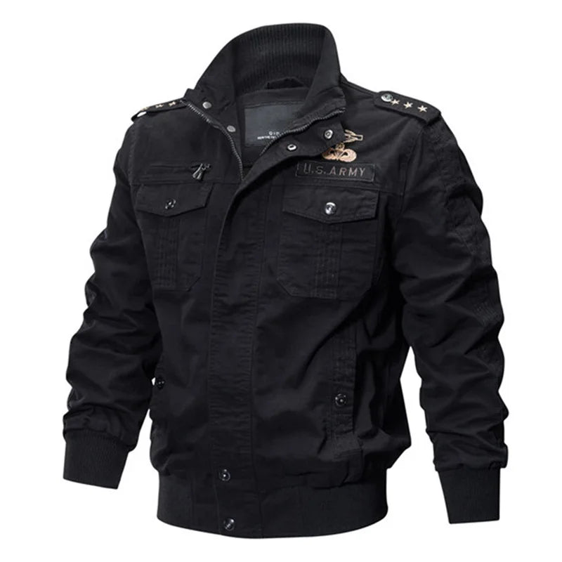 Men's Tactical Jacket Autumn Winter Fleece Tactical Jackets Men Casual Multiple Pockets Windproof Outdoor Workwear Coat
