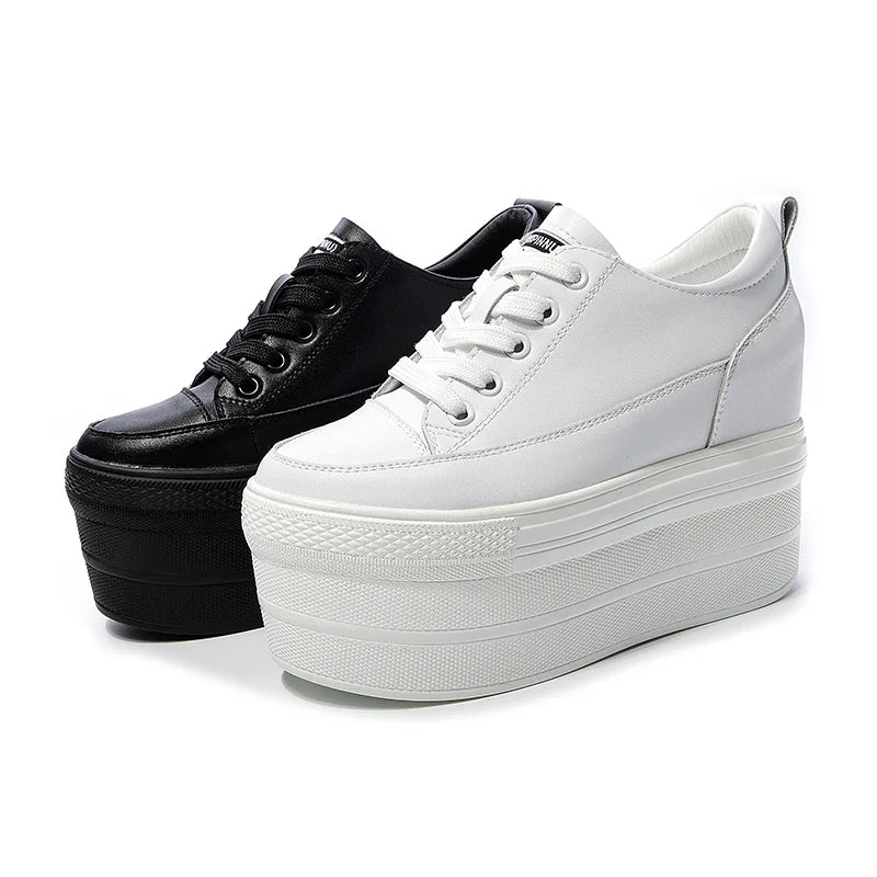Platform Heel Wedge Shoes Sneakers Pumps White Platform Air Mesh Hollow Pumps Shoes Women Zapatos