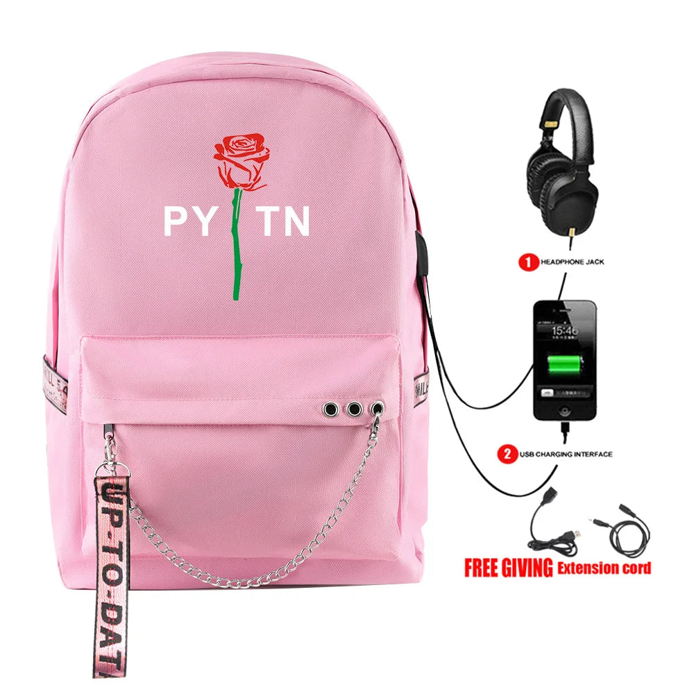 Cartoon Popular payton moormeier Student School Bags Unisex Print Oxford Waterproof Notebook Usb Rechargeable Travel Backpacks