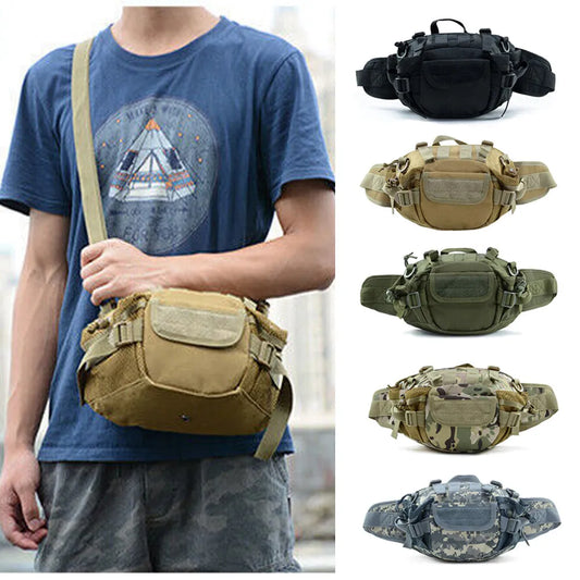 Mens Tactical Military Sling Chest Bag Crossbody Molle Shoulder Waist Belt Pack with Multiple Pockets Hunting Bag