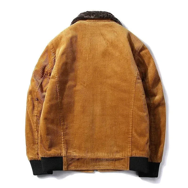 Winter Jacket Men Male Thermal Windbreaker Plus Size Men's Warm Winter Corduroy Jackets and Coats Fur Collar Casual Outwear