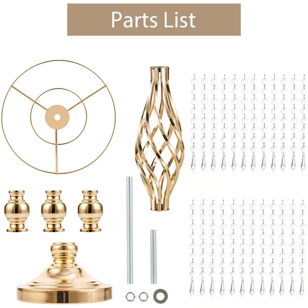 10pcs Gold Metal Flower Floor Stands, 21.7inch Tall Vases for Wedding Table Decor