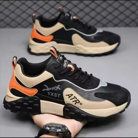 New Men's Shoes for Spring and Autumn One Foot on Men's Thick Soled Shoes Height Increasing Casual Sports Shoes Trendy Autumn