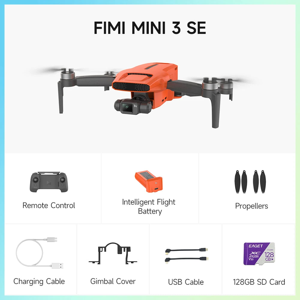 FIMI MINI 3 AI Super Night Video Drone with 4k professional camera 1/2 inch stacked CMOS sensor under 245g Quadcopter