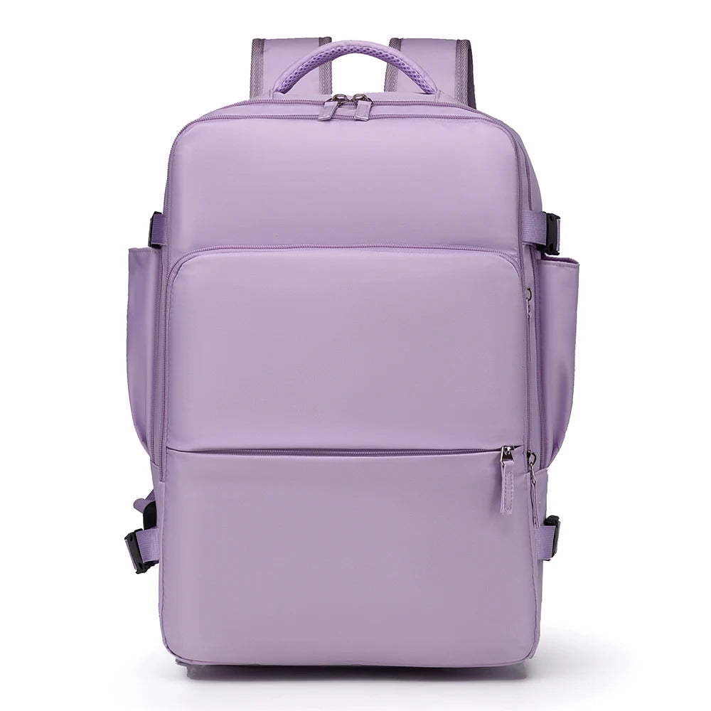 Large Capacity Women's Travel Backpack with Shoe Compartment,Carry-On,Business Laptop Bag,Adjustable Shoulder Straps,USB Powered