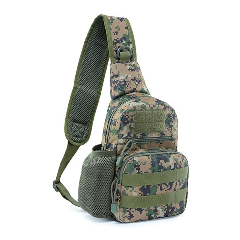 Men‘’s Backpack Molle Tactical Sling Chest Bag Travel Crossbody Bag Pack Messenger Sling Shoulder Bag Water Bottle Holder Bag