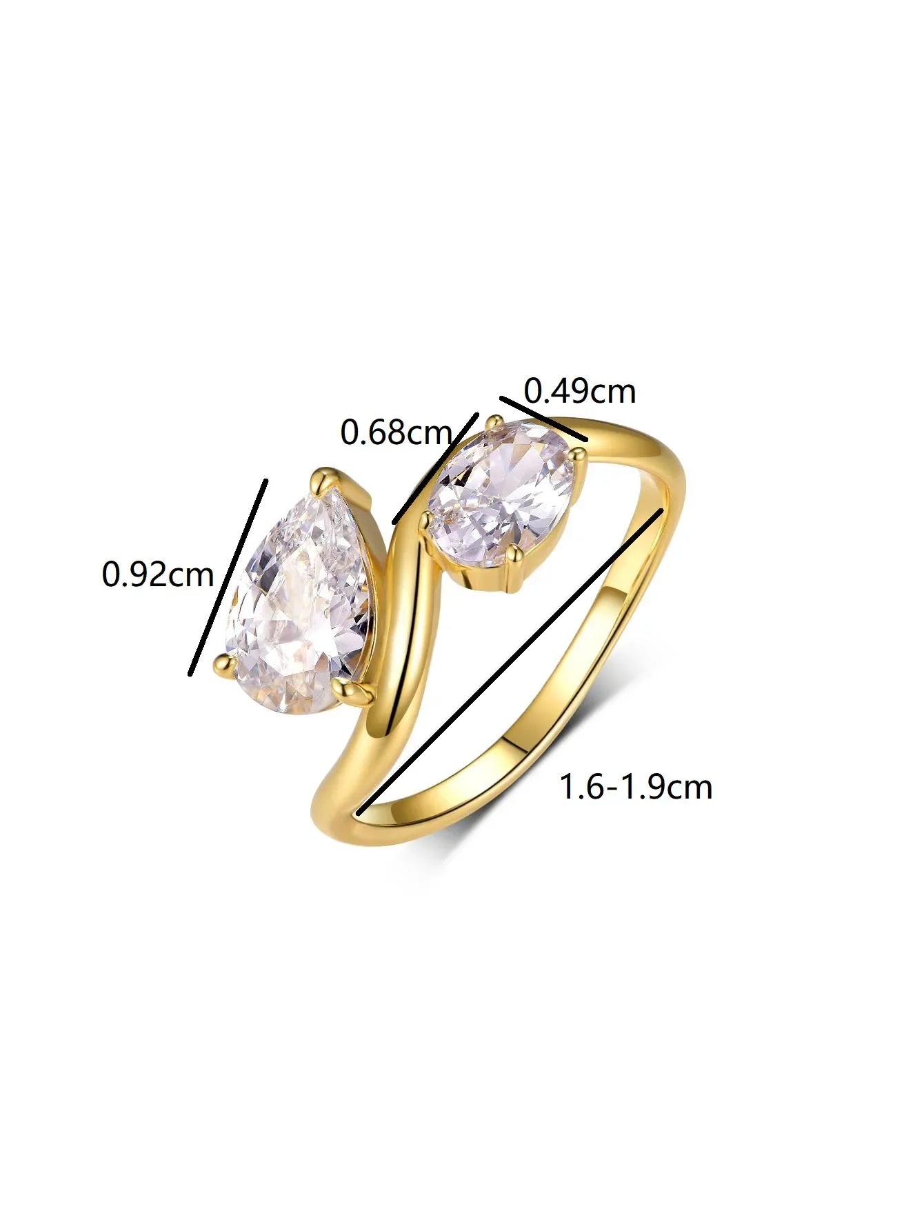 S925 Silver Double Stone Irregular Shape Moissanite Ring Fine Jewelry Fashionable and Exquisite Suitable for Gift Giving
