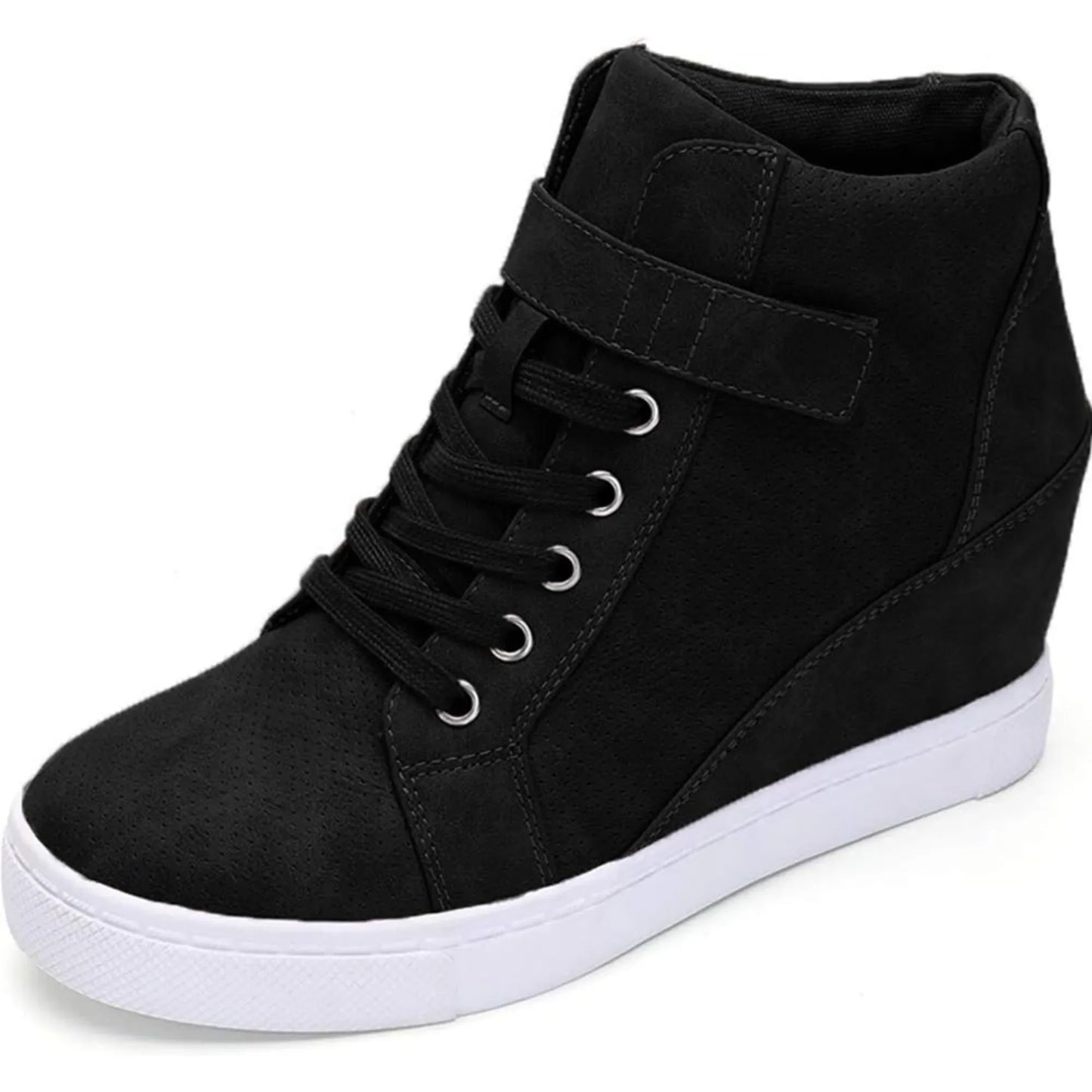 Women's Lace Up Wedge Sneakers High Top Fashion Sneakers Ankle Booties