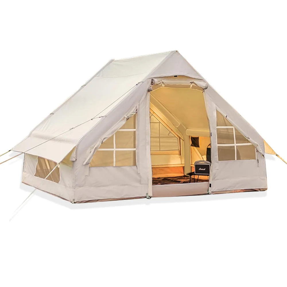 4-6 Person House Instant Glamping Camping Tents House Breathable Self-Supporting Air Tent Oxford Fabric for Adults Travel Hiking