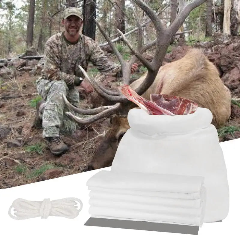 Hunting Game Bags 6X Big Game Bags With Reflective Strip Reusable Wild Game Meat Bags Hunting Accessories For Elk Caribou Deer
