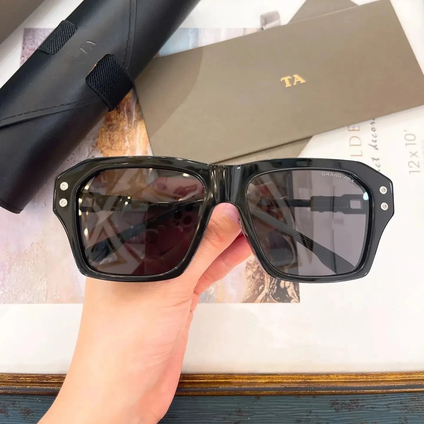 Authentic For DIYTA DT DTS417A Luxury Design Business Men Women Sun Glasses Square UV400 Polarized Male Couple Eyewear With Box