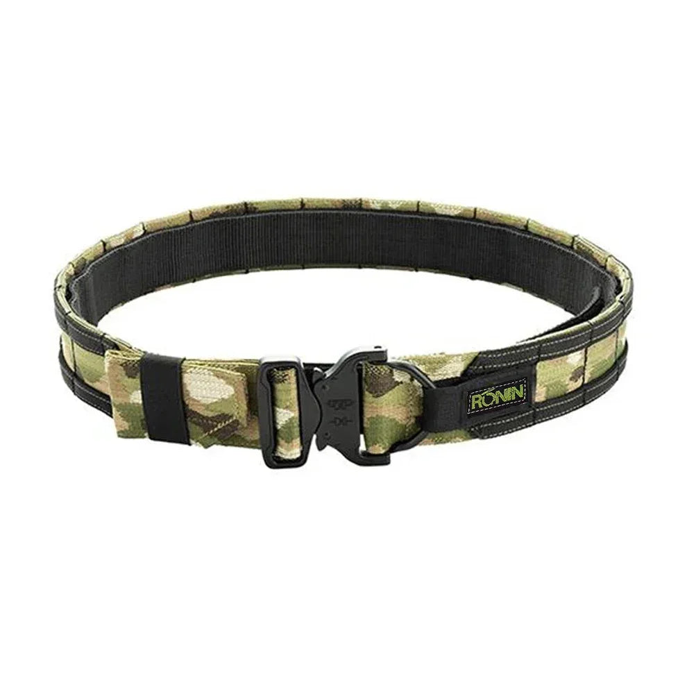 38cm 1.5 inch Width Ronin Style Tactical Molle Belt Outdoor Hunting Double Layer Belt Molle System Belt