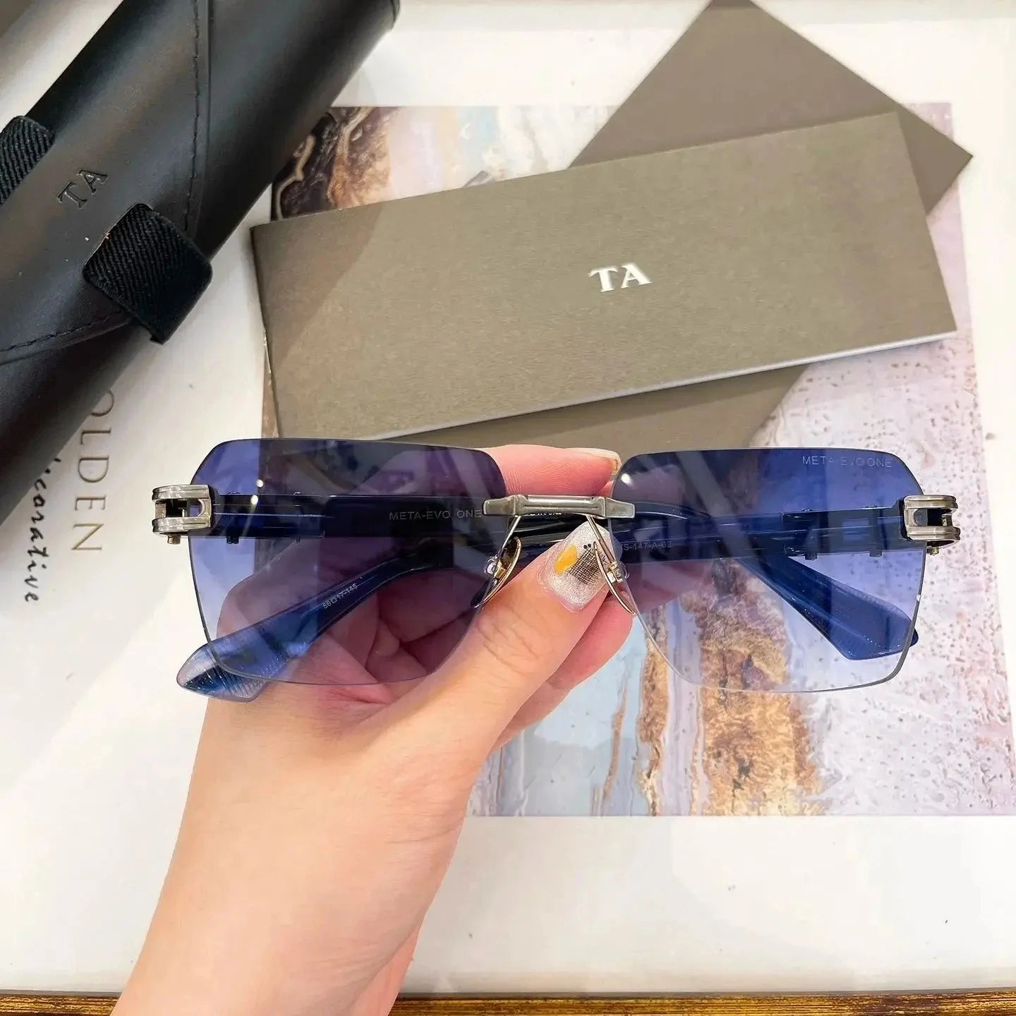 Original For LIANGCHENDIT DT META-EVO ONE DTS-147 Acetate Frame Men Sunglasses Gradient Driving Anti-Glare Women Couple Eyewear