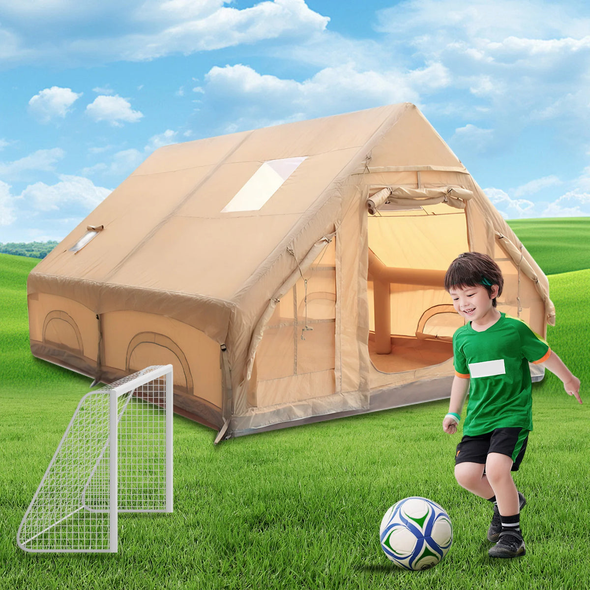 Inflatable Tent with Skylight Air Glamping Tents Easy Setup Inflatable Camping Tent with Pump for Camping