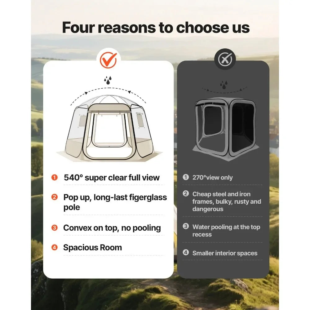 Clear Bubble Tent' Weatherproof 8-10 Person Sports Tent