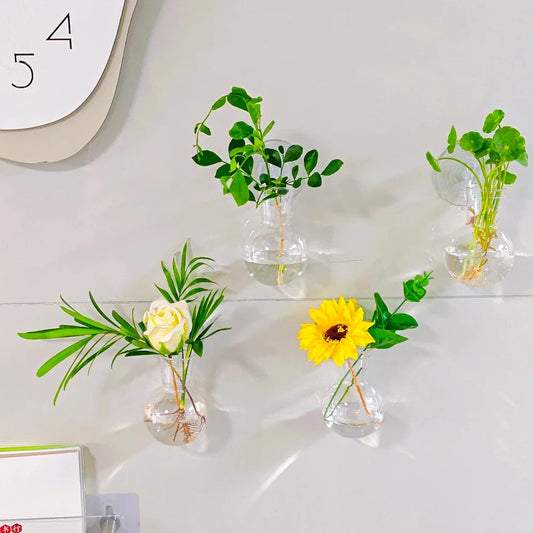 Creative Semi Circular Class Wall Mounted Vase Flower Plate Plant Hydroponic Aquarium Wall Fish Tank Aquarium Home Decoration