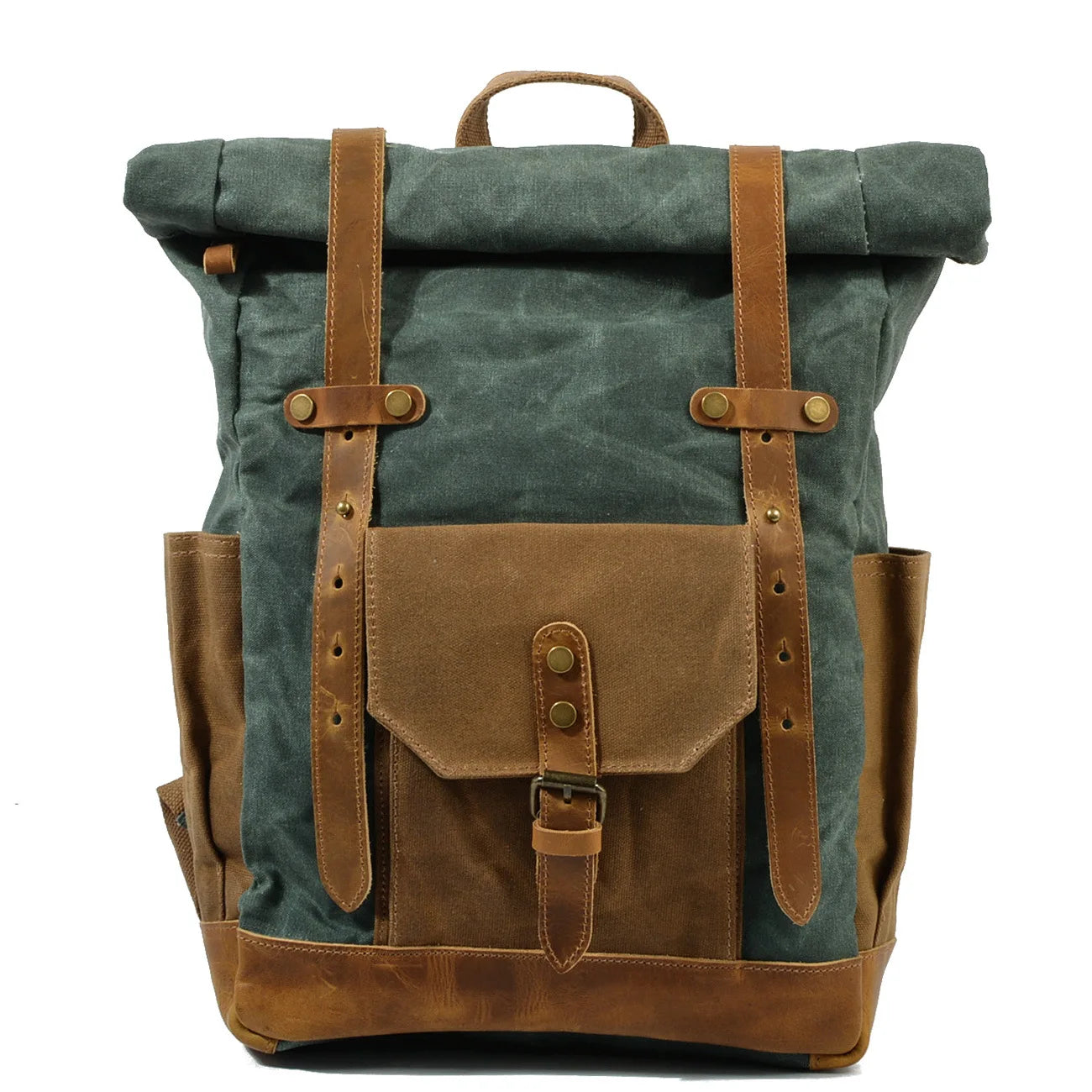 Luxury Vintage Canvas Backpacks for Men Oil Wax Canvas Leather Travel Backpack Large Waterproof Daypacks Retro Bagpack