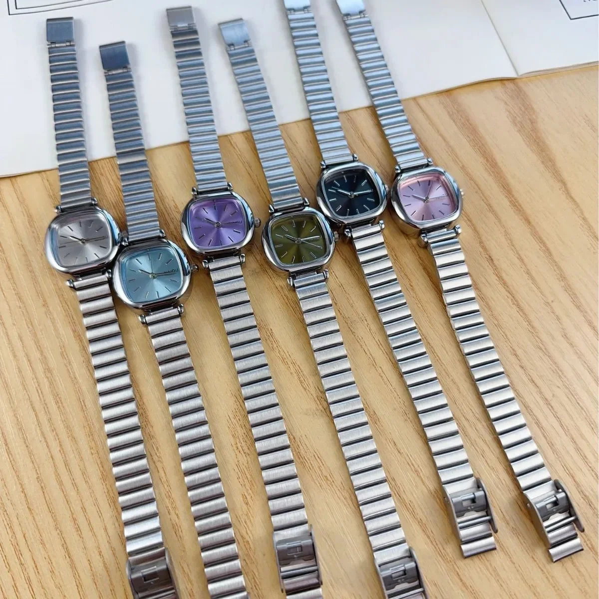 Fashion Women Watches Relogio Feminino Luxury Sliver Colors Watch Ladies Steel Strap Quartz Wristwatch Clock Reloj Mujer