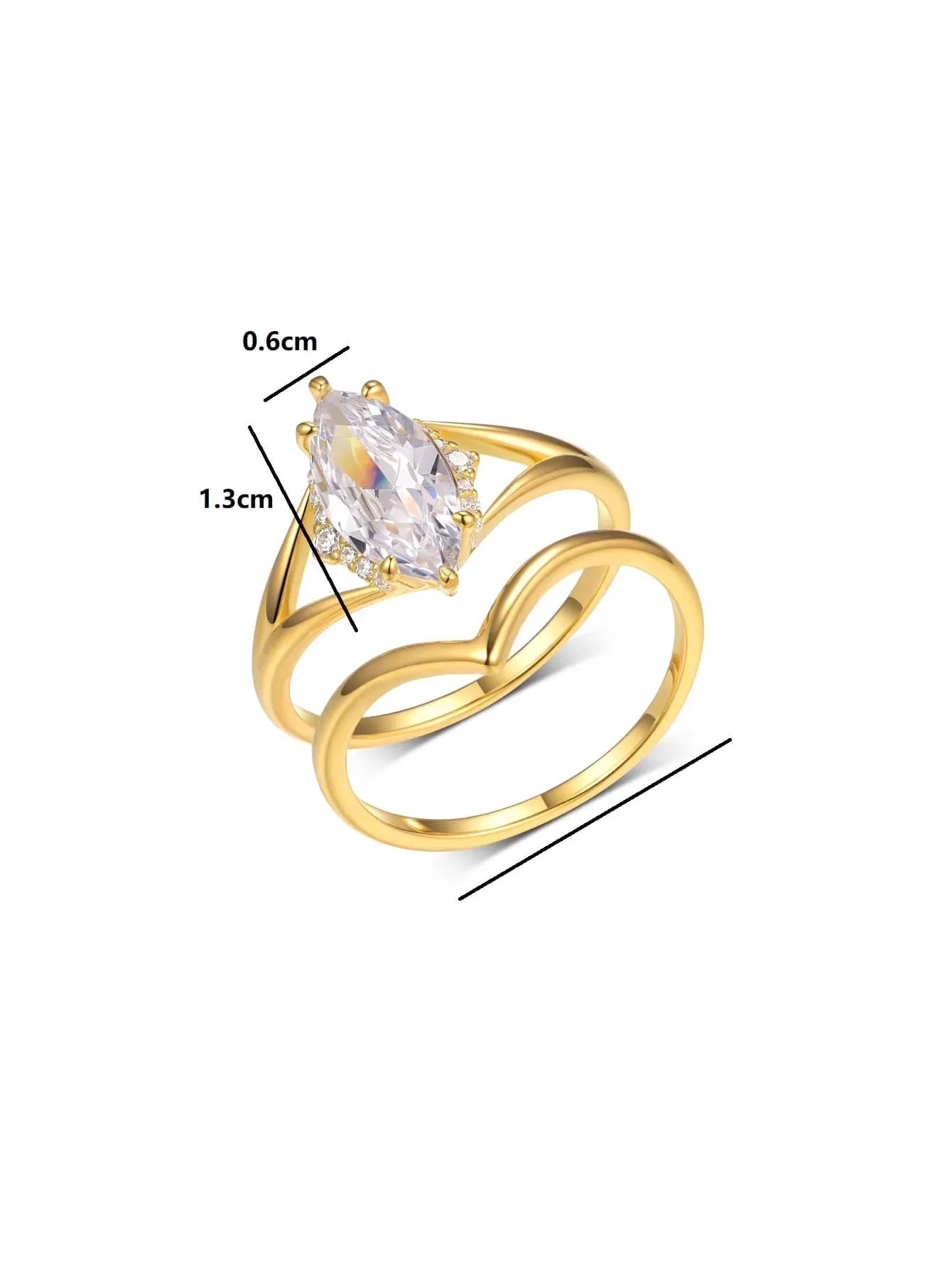 S925 Sterling Silver 2CT Moissanite Ring Set Fine Jewelry Gold-plated 18k Suitable for Gifts Birthday Gifts