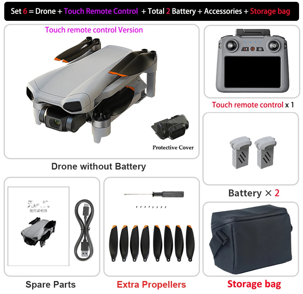 XINLIN XiL 017 Drone 4K HD Camera 3-Axis Gimbal Touch Screen 249g Ultralight design Brushless EIS Electronic RC Quadcopter Toys