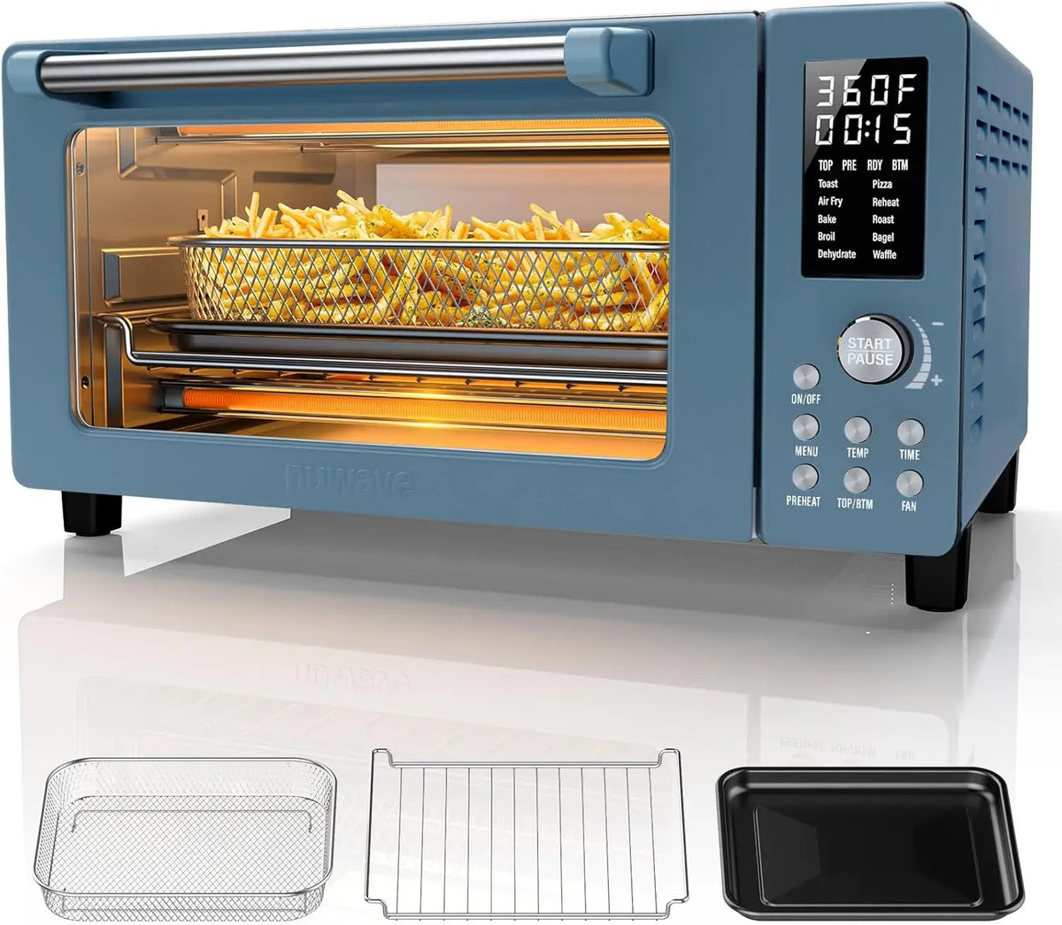 Bravo Pro 10-in-1 Air Fryer Toaster Oven, 21Qt, Stainless Steel, 50-450°F, PFAS Free