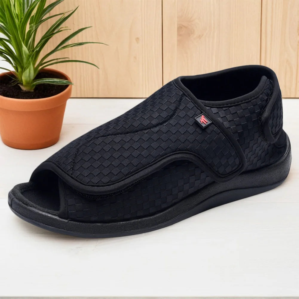 Women Men Diabetic Slippers Extra Wide House Shoes Adjustable Closure for Swollen Feet for Indoor Outdoor