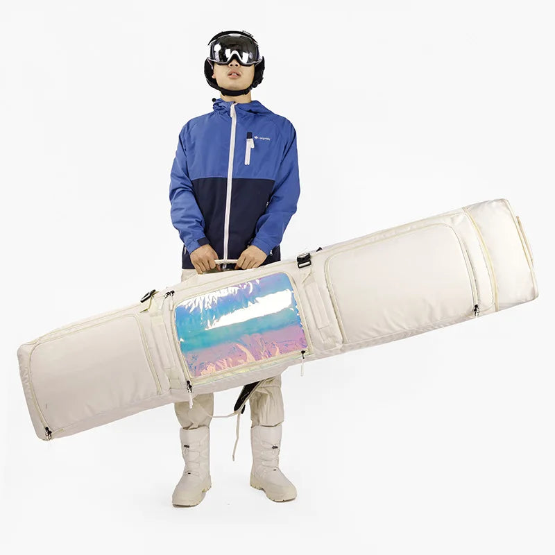 Ski Bag Snowboard Bag Wheeled Carrier Bag Carry Case Snowboard Backpack Ski Equipment Bag for Winter Sports Outdoor Skiing