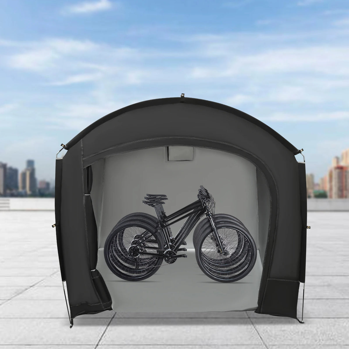 Travel Bike Storage Tent, Bike Storage Tent with 4 Stakes, Outdoor Bike Tent for Bicycles, Motorcycles, Repair Tools
